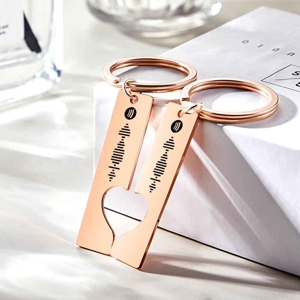 Custom Music Code Keyring With Text Gifts 4 Color