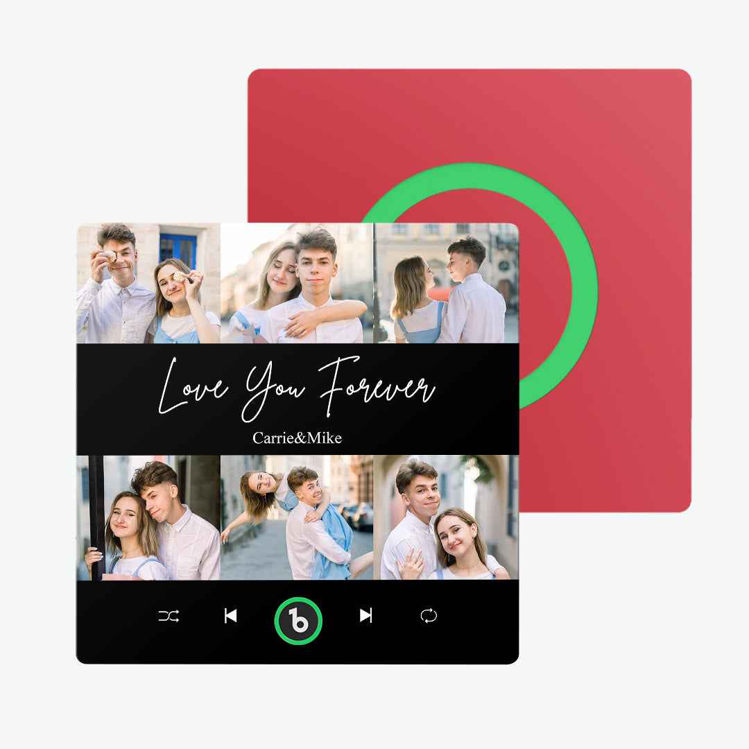 FridgeBeats Frameless Custom Photos Text Music Fridge Magnet Special for Valentine's Day New 4.0 Upgrade Colorful Album Sticker