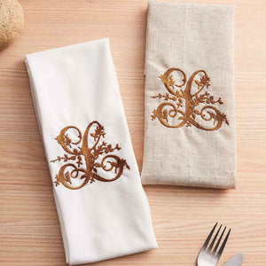 Personalized Linen Napkin with Embroidered Monogram Napkin Wedding Gift for Her