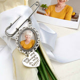 Personalized Angel Wings Pin Brooch Wedding Bouquet Photo Charm Wedding Memorial Gift for Bride