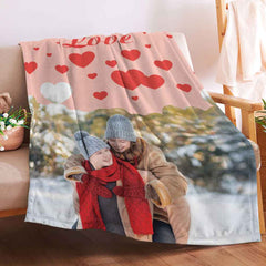 Custom Love Couple Blanket Personalized Valentine's Day Blanket