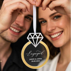 Personalized Engagement Ornament with Name Engaged Ornament Gift for Couple