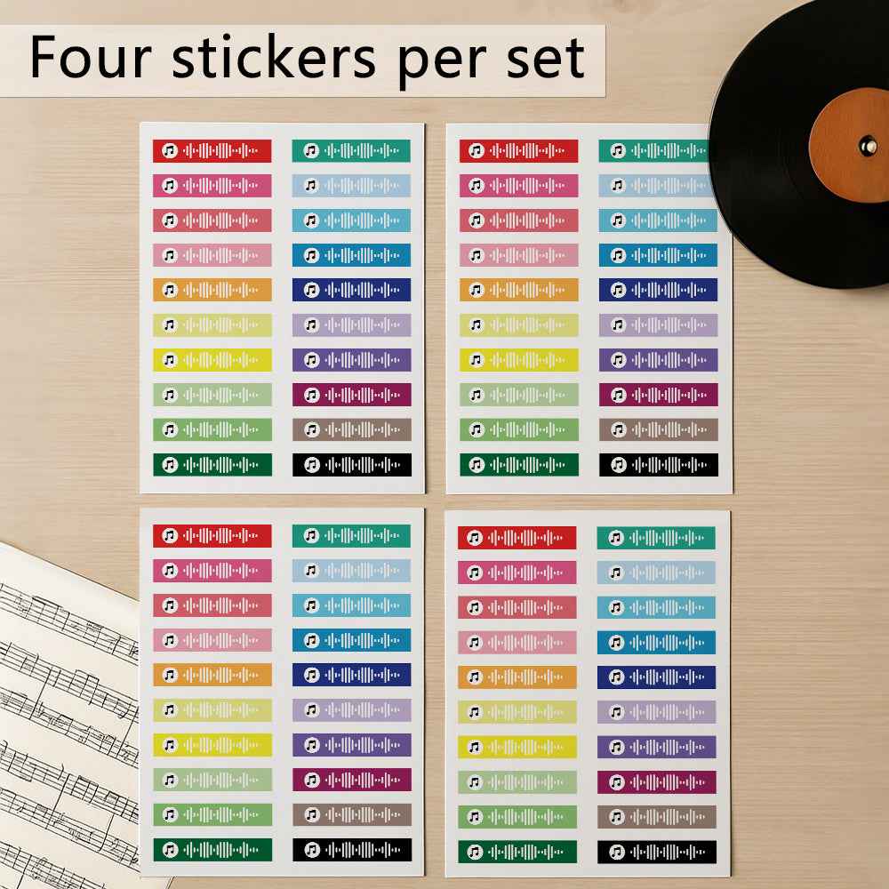 Stickers Custom Music Code Personalized Song Label 4 Stickers Per Set