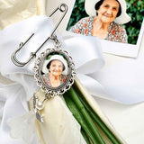 Personalized Angel Wings Pin Brooch Wedding Bouquet Photo Charm Wedding Memorial Gift for Bride
