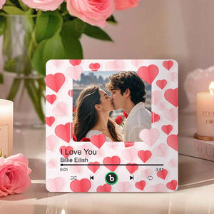 FridgeBeats Frameless Custom Photo with Hearts Music Fridge Magnet Sticker Special for Valentine's Day New 4.0 Upgrade