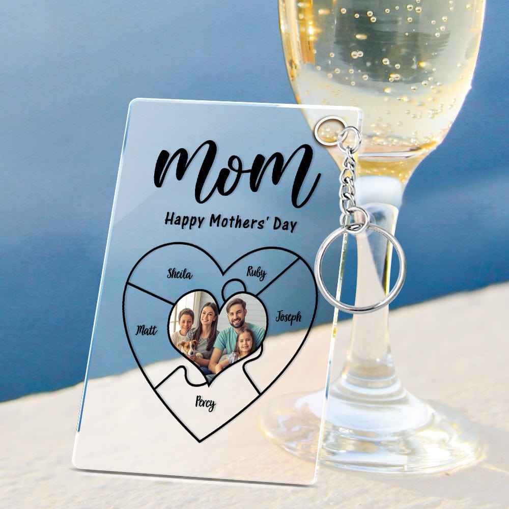 Engraved Name Plaque For Mother's Day Custom Photo Keychain Best NightLight Gift For Mom