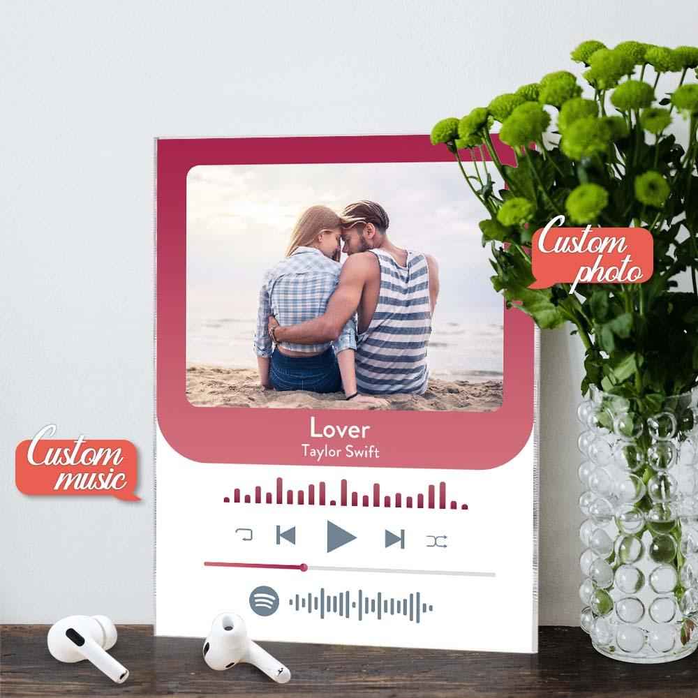 custom Music Photo Glass Plaque Fashion Plaque Home Decor Gift For Him