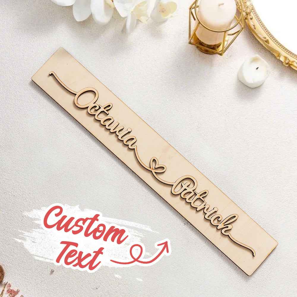 Personalized Wooden Love Sign Couple Names Plaque Rustic Home Decoration Wedding Gift for Couple