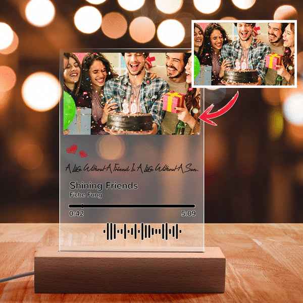 Personalized Photo Acrylic Scannable Code Song Plaque Night Light