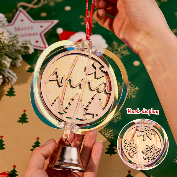 Personalised Wind Chime Ornaments with Name - Rotating Christmas Decorations & Gifts