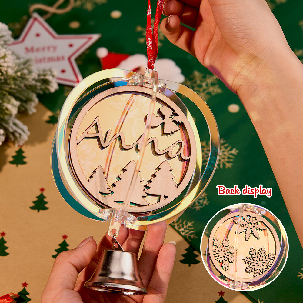 Personalised Wind Chime Ornaments with Name - Rotating Christmas Decorations & Gifts