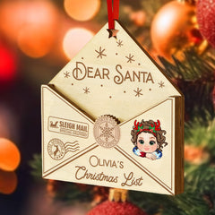 Personalised 3D Letter to Santa Wooden Christmas Ornament - Custom Gift for Children