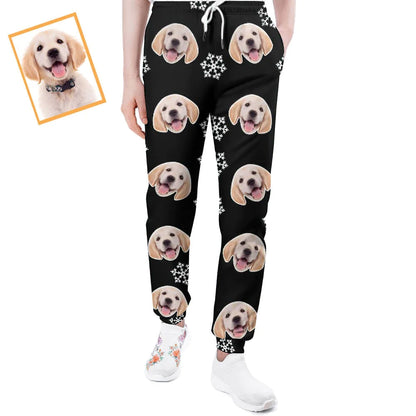 Personalised Dog Face Christmas Sweatpants — Unisex Joggers