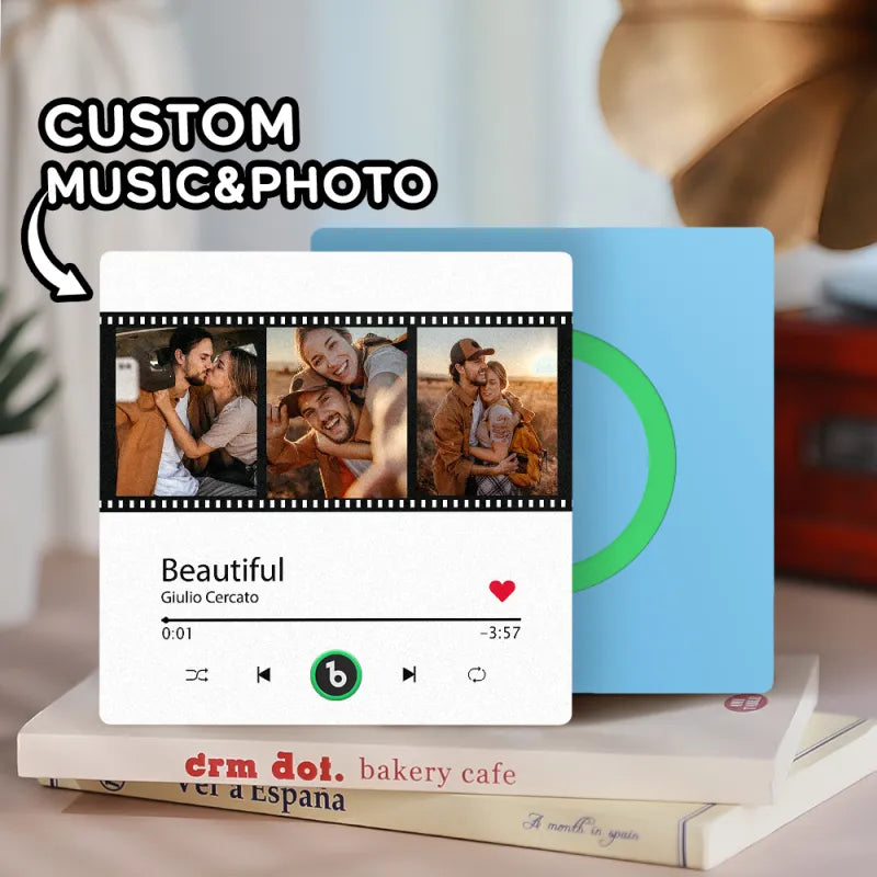 Frameless Custom Music Fridge Magnet 4.0 | Personalised Photo & Music Gift