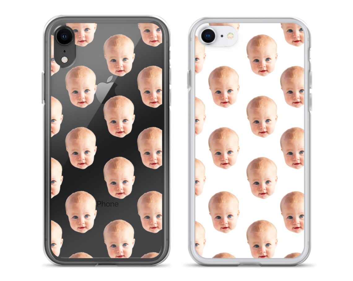 Personalized Face Pattern iPhone Case - Custom Photo Phone 13/12 Case