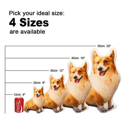Custom Pet Photo Pillow, Custom Pet Face Pillow, 3D Portrait Pillow