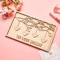 Personalised Engraved Family Tree Plaque - Unique Mother's Day Gift for Mum
