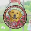 Personalised Pet Portrait Stained Glass Suncatcher - Custom Memorial Gift for Dog & Cat Lovers