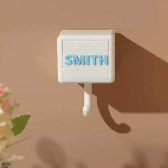 Set display of customised gravity hooks arranged as decorative home accents with personalised photos — thoughtful personalised Mother's Day or anniversary gift