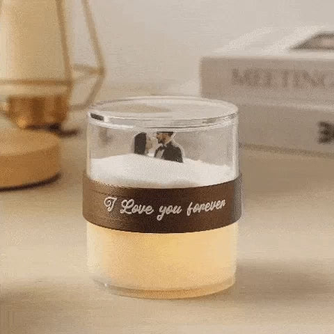 Personalised Memorial Night Light | Custom Photo Acrylic Hourglass Lamp | Anniversary Gift